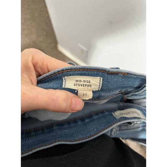 Madewell Mid-Rise Stovepipe Straight Leg Stretch Ankle Jeans 31 Skyford Blue - Picture 7 of 8